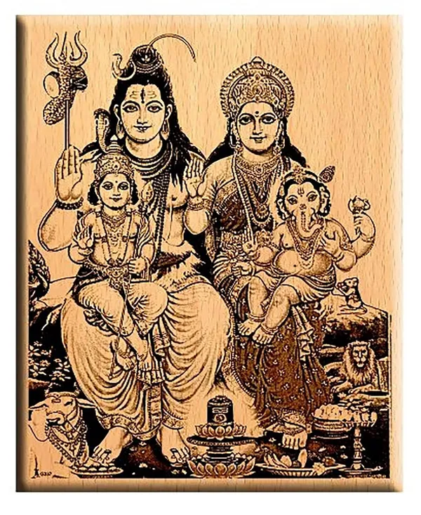 Engraved_On_Wood__Lord_Ganesha_Frame_For_Religious_&_Devotional