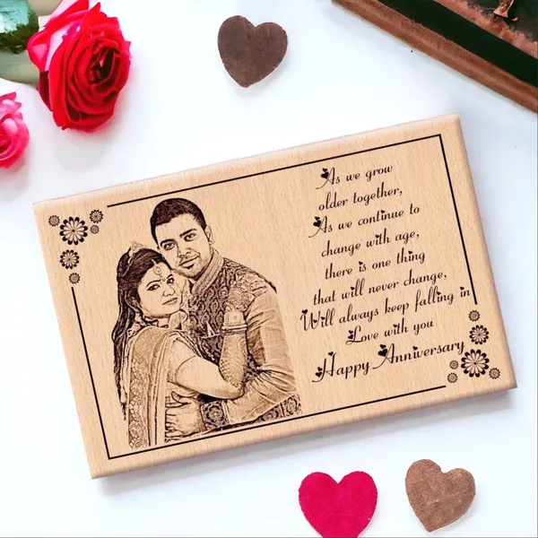 Heart_&_Names_Engraved_On_Wood_Frame_For_1St_Anniversary