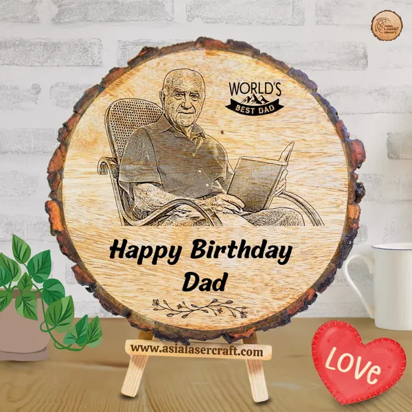 Customizable_Engraved_On_Wood_Photo_Frame_–_Round_Shape