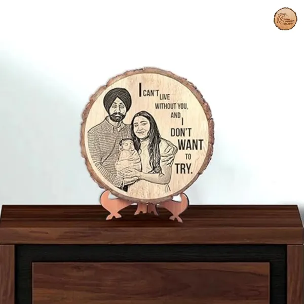 Customizable_Engraved_On_Wood_Photo_Frame_–_Round_Shape
