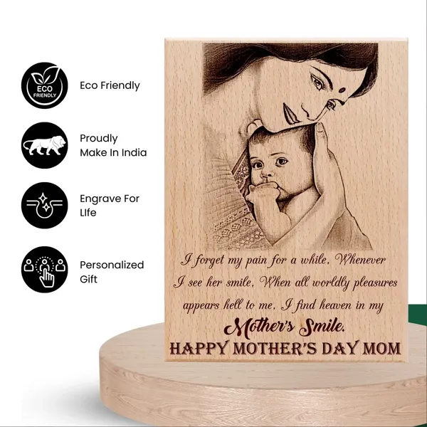 Customizable_Mom_&_Me_Memory_Engraved_On_Wood_Frame_For_Mothers'_Birthday