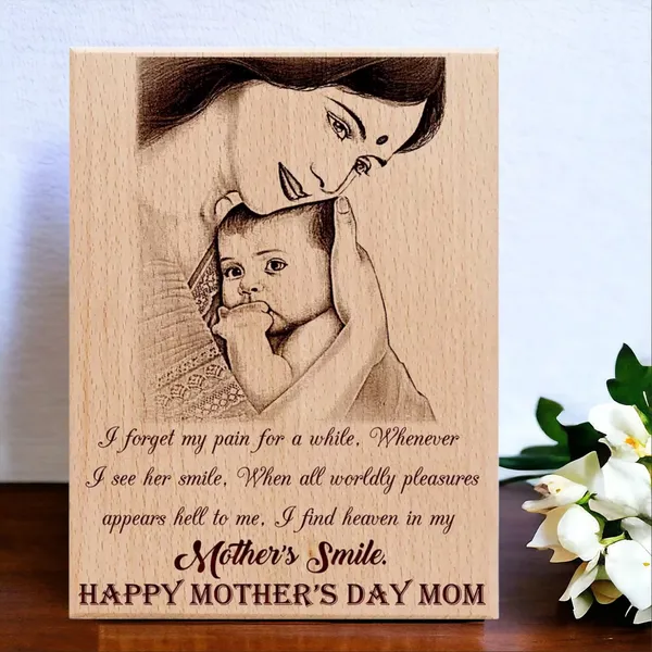 Customizable_Mom_&_Me_Memory_Engraved_On_Wood_Frame_For_Mothers'_Birthday