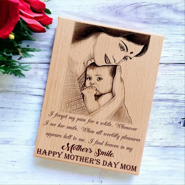 Customizable_Mom_&_Me_Memory_Engraved_On_Wood_Frame_For_Mothers'_Birthday