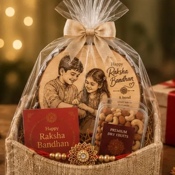 Premium_Personalized_Raksha_Bandhan_Gift_Hamper_for_Brother_&_Sister_|_Custom_Engraved_Wooden_Photo_Frame_with_Premium_Dry_Fruits,_Designer_Rakhi,_Greeting_Card_&_Reusable_Jute_Bag