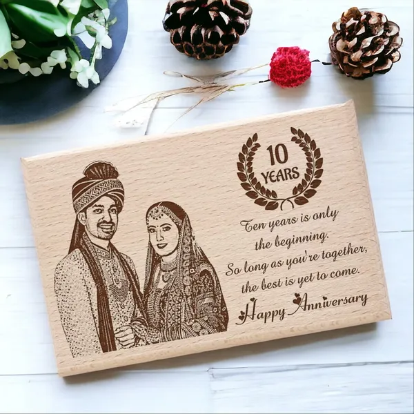 10_Years_Together_Engraved_On_Wood_Frame_For_10Th_Anniversary