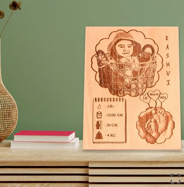 1St_Birthday_Baby_Engraved_On_Wood_Frame_For_1St_Birthday
