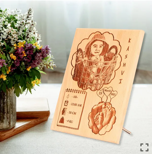1St_Birthday_Baby_Engraved_On_Wood_Frame_For_1St_Birthday