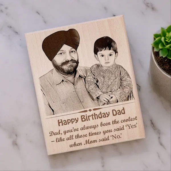 Customizable_Father_&_Child_Memory_Frame_For_Father'S_Birthday_|_Engraved_On_Wood