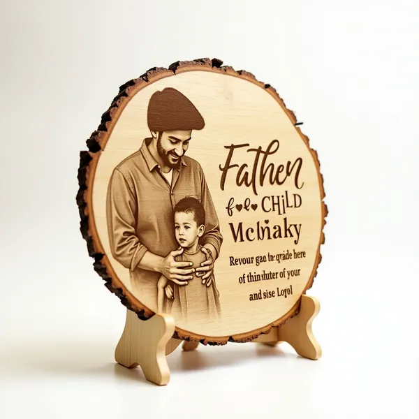 Customizable_Father_&_Child_Memory_Frame_For_Father'S_Birthday_|_Engraved_On_Wood