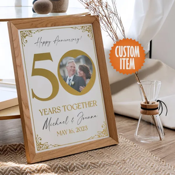 50_Years_Of_Love_Engraved_On_Wood_Frame_For_50Th_Anniversary