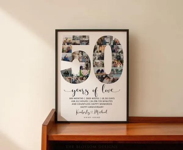50_Years_Of_Love_Engraved_On_Wood_Frame_For_50Th_Anniversary
