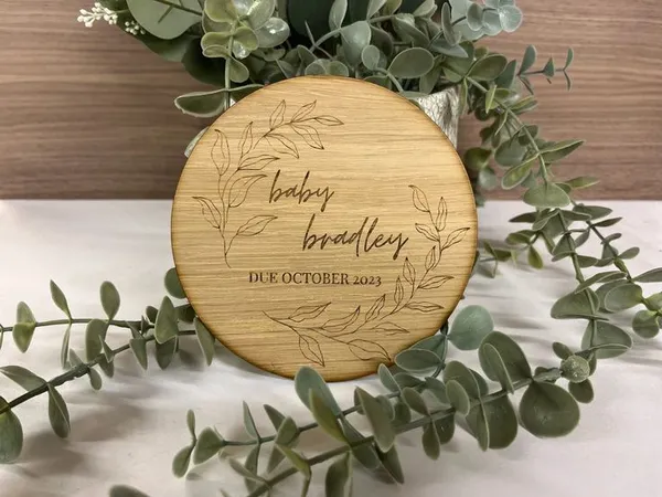 Newborn_Footprint_Engraved_On_Wood_Frame_For_1St_Birthday