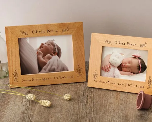 Newborn_Footprint_Engraved_On_Wood_Frame_For_1St_Birthday