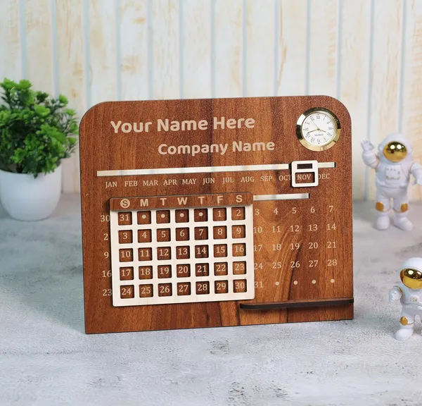 Customizable_Calendar_Engraved_On_Wood_Desk_Frame_For_For_Desk