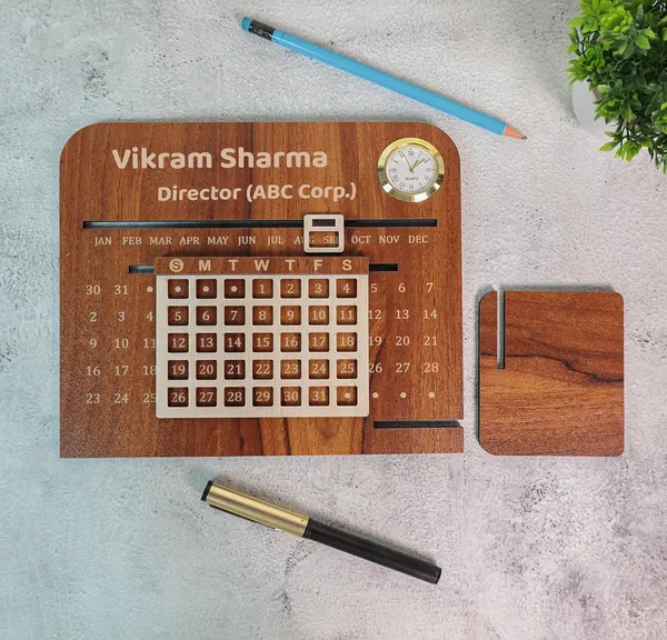 Customizable_Calendar_Engraved_On_Wood_Desk_Frame_For_For_Desk