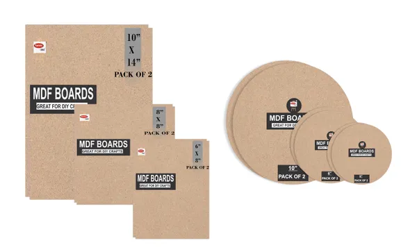 10X14,8X8,6X8_Inch_Square_And_10,6,5_Inch_Round_Mdf_Boards_For_Art_And_Craft_Wood_Mdf_And_3.5_mm_Thickness_Pack_Of_12