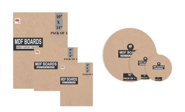 10X14,8X8,6X8_Inch_Square_And_10,6,5_Inch_Round_Mdf_Boards_For_Art_And_Craft_Wood_Mdf_And_3.5_mm_Thickness_Pack_Of_6