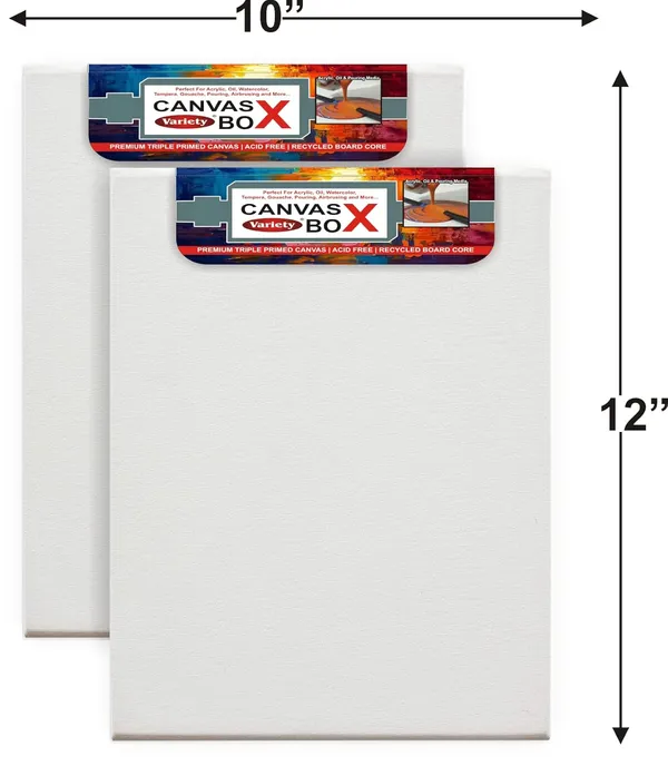 10_X_12_BOX_White_Pre_Box_Canvas_For_Painting_PACK_OF_2