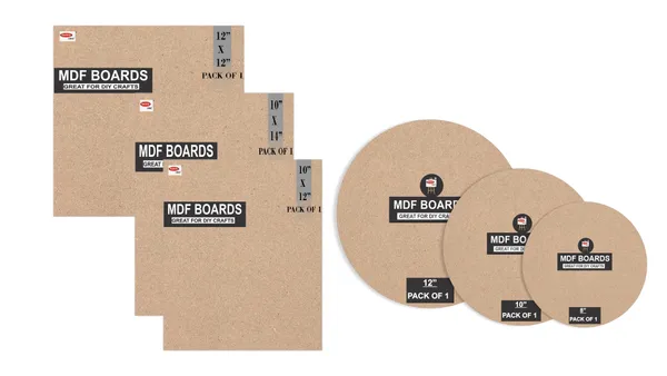 12X12,10X14,10X12_Inch_Square_And_12,10,8_Inch_Round_Mdf_Boards_For_Art_And_Craft_Wood_Mdf_And_3.5_mm_Thickness_Pack_Of_6