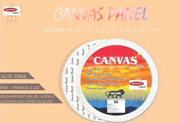 12"_Round_Canvas_Panel_White_Round_Canvas_Panel_Artist_Grade_Primed_Triple_Layer_Pack_Of_2