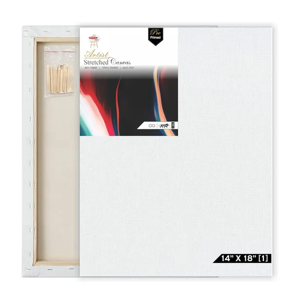 14X18_STRETCHED_WHITE_PRIMED_COTTON_PRE_STRETCHED_CANVAS_WITH_WOODEN_FRAME