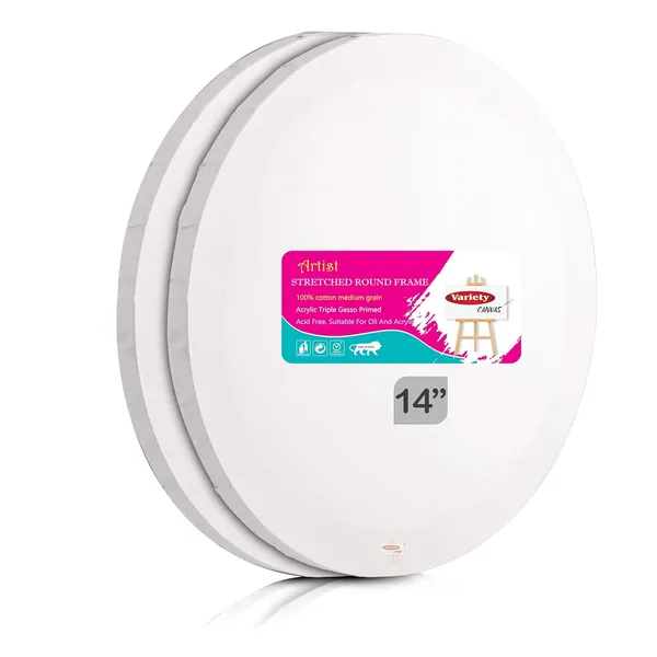 14"_Round_White_Round_Pre_Stretched_Canvas_Primed_Pack_Of_2