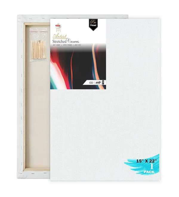 15X22_STRETCHED_WHITE_PRIMED_COTTON_PRE_STRETCHED_CANVAS_WITH_WOODEN_FRAME