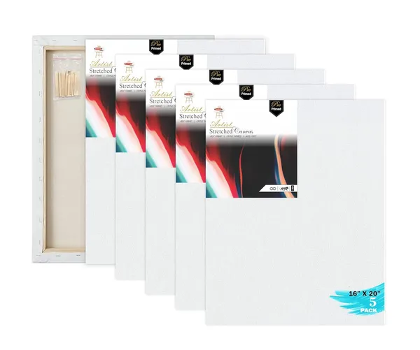 White_Primed_Cotton_Pre_Stretched_Canvas_With_Wooden_Frame_Pack_Of_5