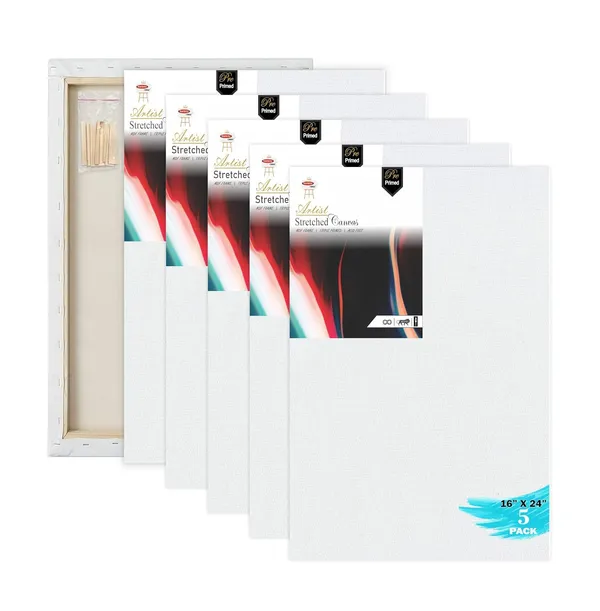 Stretched_White_Primed_Cotton_Pre_Stretched_Canvas_With_Wooden_Frame_Pack_Of_5_16X24