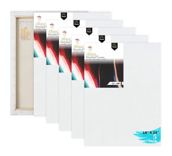 White_Primed_Cotton_Pre_Stretched_Canvas_With_Wooden_Frame_Pack_Of_5