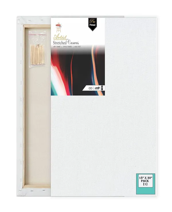 18X30_Stretched_White_Primed_Cotton_Pre_Stretched_Canvas_With_Wooden_Frame