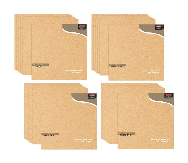 VARIETY_CANVAS_MDF_BOARDS_6X6_INCH_FOR_CRAFT_WORK_And_3.5_mm_Thickness_PACK_OF_24