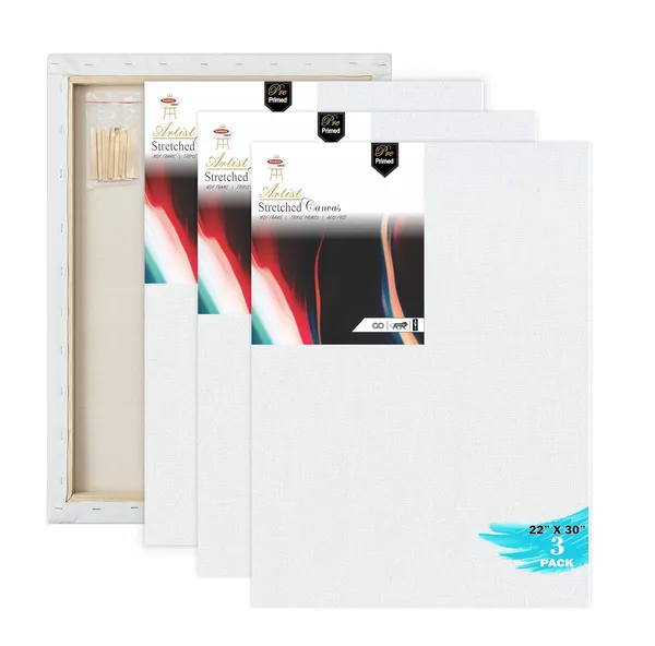 White_Primed_Cotton_Pre_Stretched_Canvas_With_Wooden_Frame_Pack_Of_3