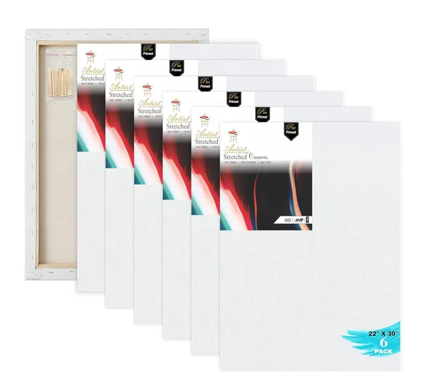 22X30_Stretched_White_Primed_Cotton_Pre_Stretched_Canvas_With_Wooden_Frame_Pack_Of_6