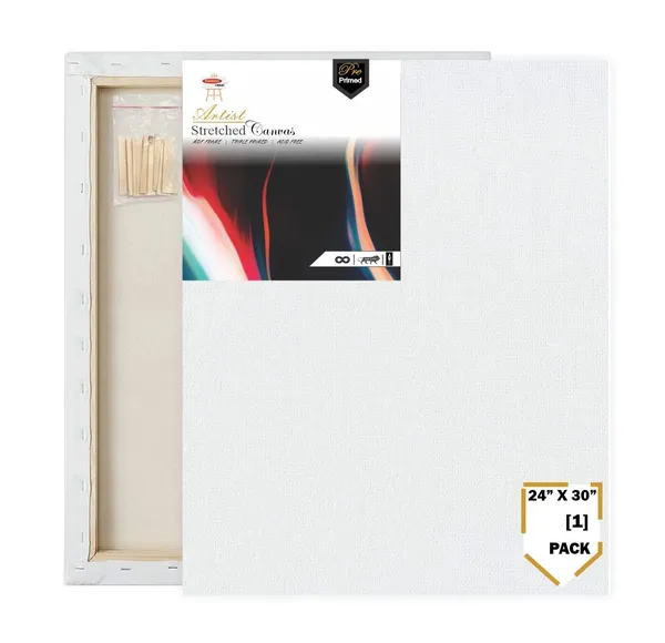 24X30STRETCHED_WHITE_PRIMED_COTTON_PRE_STRETCHED_CANVAS_WITH_WOODEN_FRAME