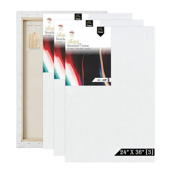 White_Primed_Cotton_Pre_Stretched_Canvas_With_Wooden_Frame_Pack_Of_3