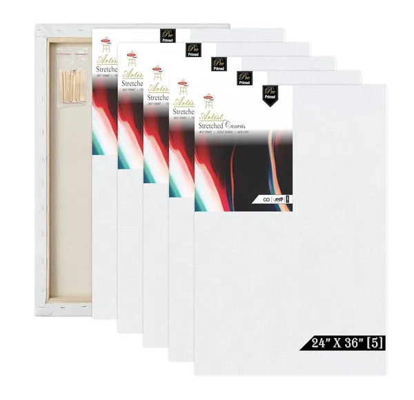 24X36_STRETCHED_White_Primed_Cotton_Pre_Stretched_Canvas_With_Wooden_Frame_Pack_Of_5