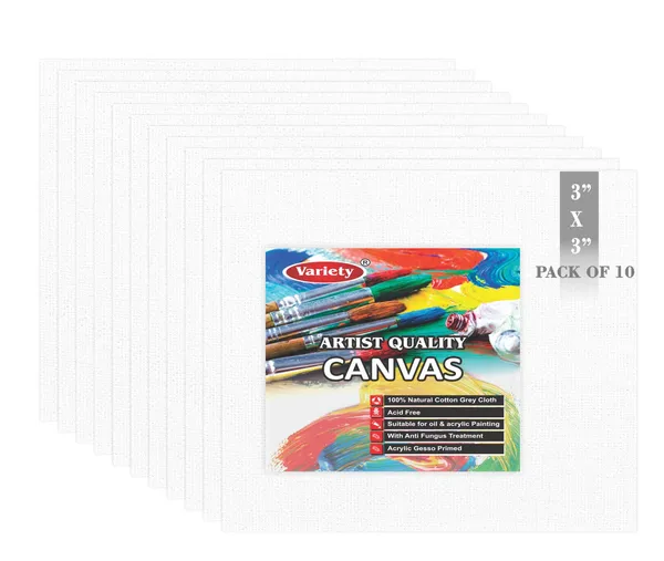 3_X_3_Inch_Cotton_Canvas_Board_For_Acrylic_Painting,7.5X7.5_Cm,_Medium_Grain_Triple_Primed_White_Color_Pack_Of_6