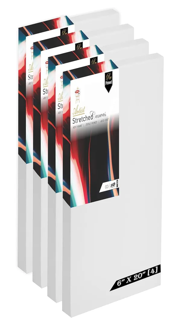 6X10_Stretched_White_Primed_Cotton_Pre_Stretched_Canvas_With_Wooden_Frame_Pack_Of_4