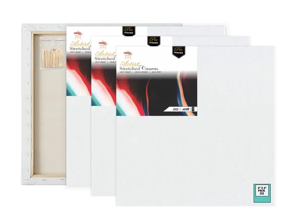 4X4_STRETCHED_WHITE_PRIMED_COTTON_PRE_STRETCHED_CANVAS_WITH_WOODEN_FRAME_PACK_OF_3
