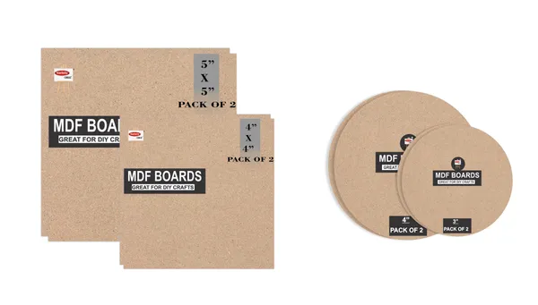 5X5_,_4X4_Inch_Square_And_4,3_Inch_Round_Mdf_Boards_For_Art_And_Craft_Wood_Mdf_And_3.5_mm_Thickness_Pack_Of_8