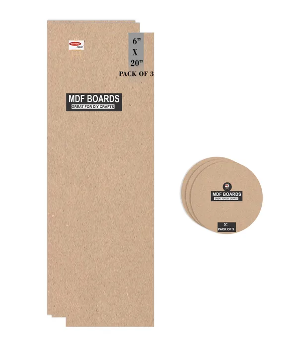 6X20_Inch_Square_And_5_Inch_Round_Mdf_Boards_For_Art_And_Craft_Wood_Mdf_And_3.5_mm_Thickness_Pack_Of_6