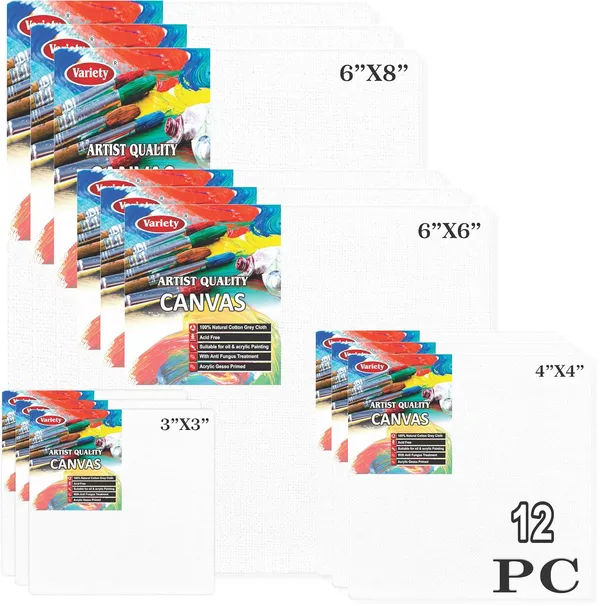 6x8,_6x6,_4x4,_3x3_Inch_Cotton_Canvas_Board_for_Acrylic_Painting,_15x20_cm,_Medium_Grain_Triple_Primed_White_Color_Pack_of_12