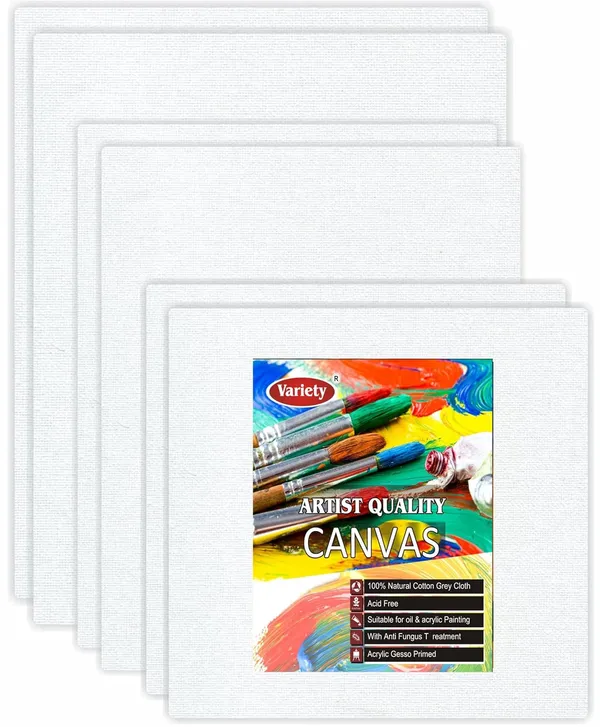 8X10_6X6_6X8_Inch_Cotton_Canvas_Board_for_Acrylic_Painting,_20x25_cm,_Medium_Grain_Triple_Primed_White_Color_Pack_of_9