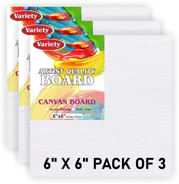 8X10_6X6_6X8_Inch_Cotton_Canvas_Board_for_Acrylic_Painting,_20x25_cm,_Medium_Grain_Triple_Primed_White_Color_Pack_of_9
