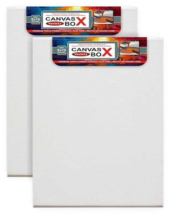 8x10_White_Pre_Box_Canvas_For_Painting_Pack_Of_2
