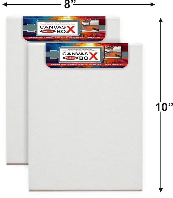 8x10_White_Pre_Box_Canvas_For_Painting_Pack_Of_2