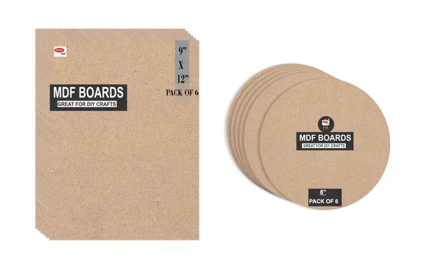 9X12_Inch_Square_And_8_Inch_Round_Mdf_Boards_For_Art_And_Craft_Wood_Mdf_And_3.5_mm_Thickness_Pack_Of_12