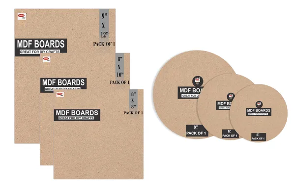 9X12_,8X10,8X8_Inch_Square_And_8,6,5_Inch_Round_Mdf_Boards_For_Art_And_Craft_Wood_Mdf_And_3.5_mm_Thickness_Pack_Of_6