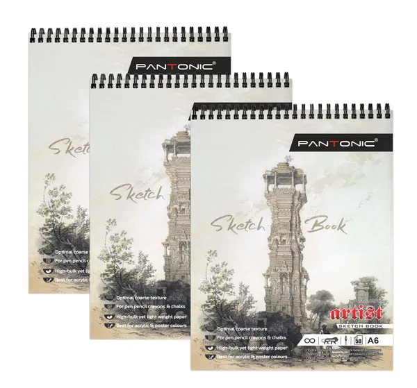 A6_Sketchbook_Set_Top_Spiral-Bound_Sketchpad_for_Artists_Sketching_and_Drawing_Acid_Free_Paper,_for_Doodling_Artist_Oxfort_Sketch_Book_Pack_of_3_[B]